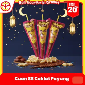 CUAN 88 Coklat Payung Wafer Cone Toples Isi 20 Pcs Snack Jadul Manis Renyah Harga Murah Cocok Untuk Jualan Warung & Reseller Cemilan Biskuit Makanan Nostalgia Favorit Semua Food Jajanan Kering