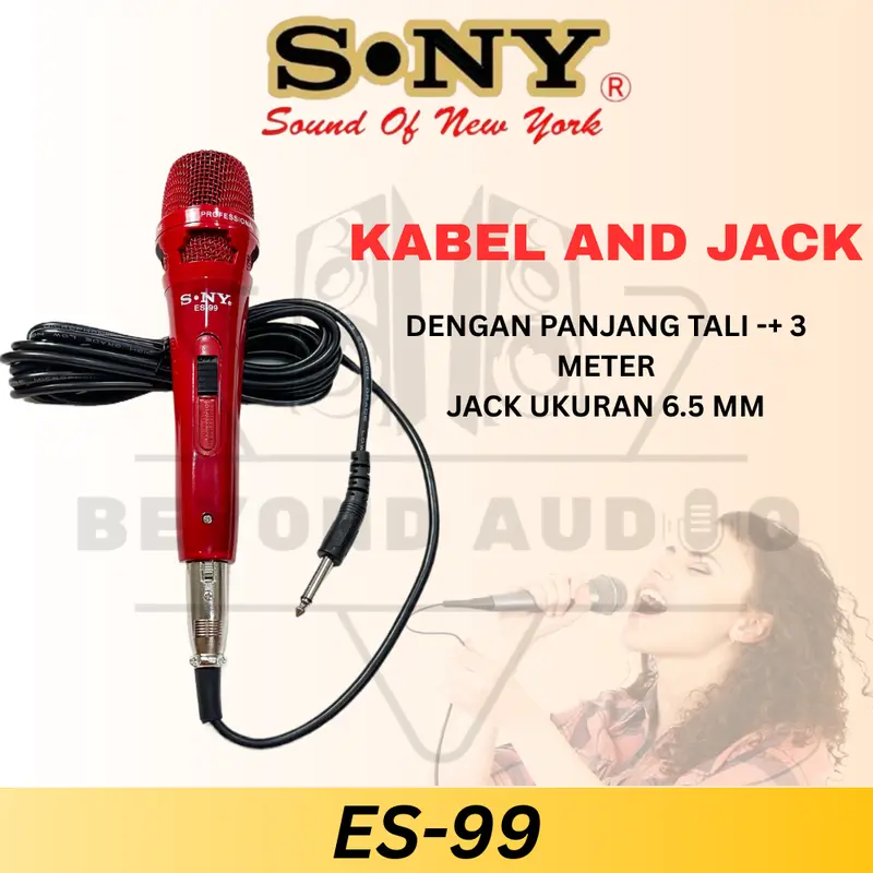 S. NY SOUND OF NEW YORK MIC KABEL MICROPHONE CABLE ES-99 MIKROFON KARAOKE 1
