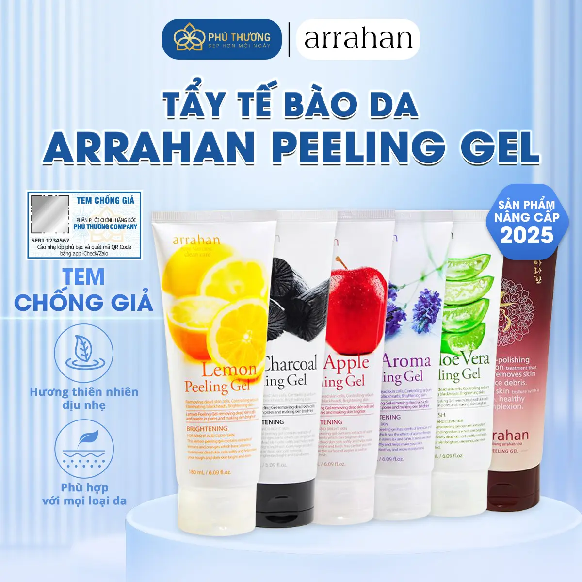 ARRAHAN Tẩy Tế Bào Da Hàn Quốc Dạng Gel 180ml