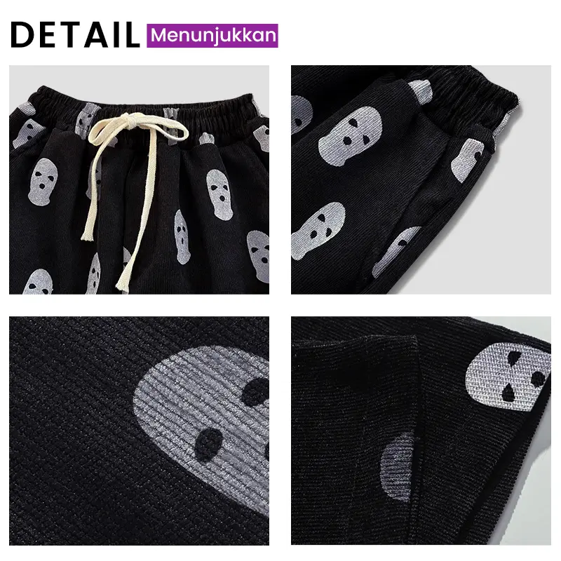 CELANA LOGO TESLA CELANA PANJANG PRIA CELANA CORDUROY PRIA PANJANG UNISEX BAGGY PANTS PRIA KAKI LEBAR CELANA Y2K PANTS OVERSIZE PRIA KOREAN STYLE 6