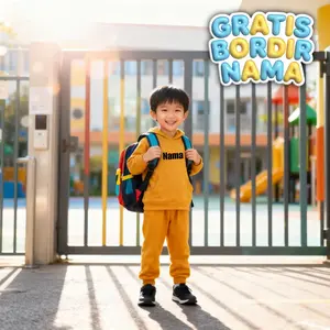 Seragam Kelas Baju Angkatan Anak One Set Hoodie Polos Custom Nama & Tulisan Bordir Grosir Murah