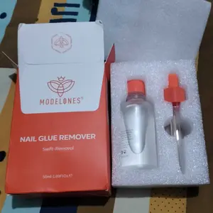Modelones Nail Glue Remover for Press On Nails, 60 ML Press On Nails Remover for Nails Press Ons Nail Tips Acrylic Nails,  Kuku  Removal Nail Polish Remover with Wood Stick