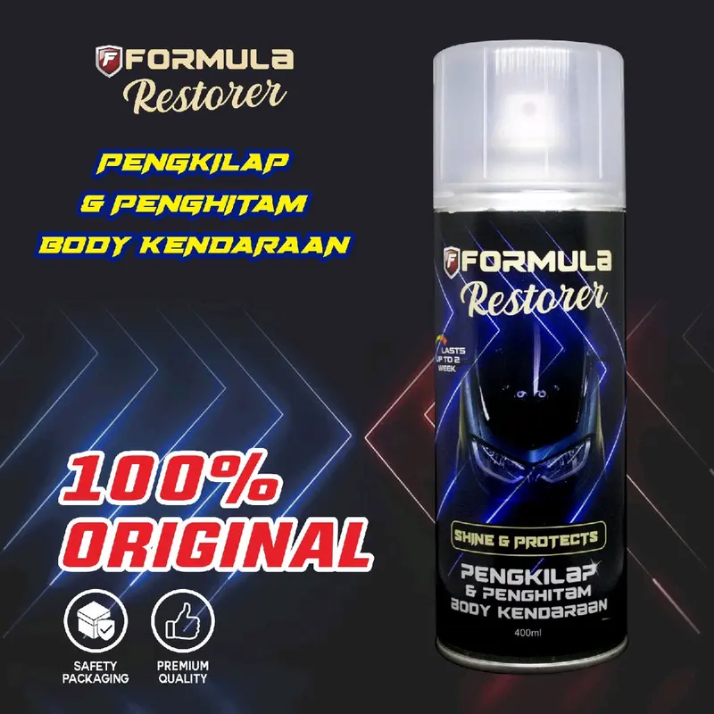 Formula Restorer Pengkilap & Penghitam Body Motor - Perlindungan & Kilap Tahan Lama dengan Silicone Premium & Efeek Hydrophobic - Baret Kendaraan 2