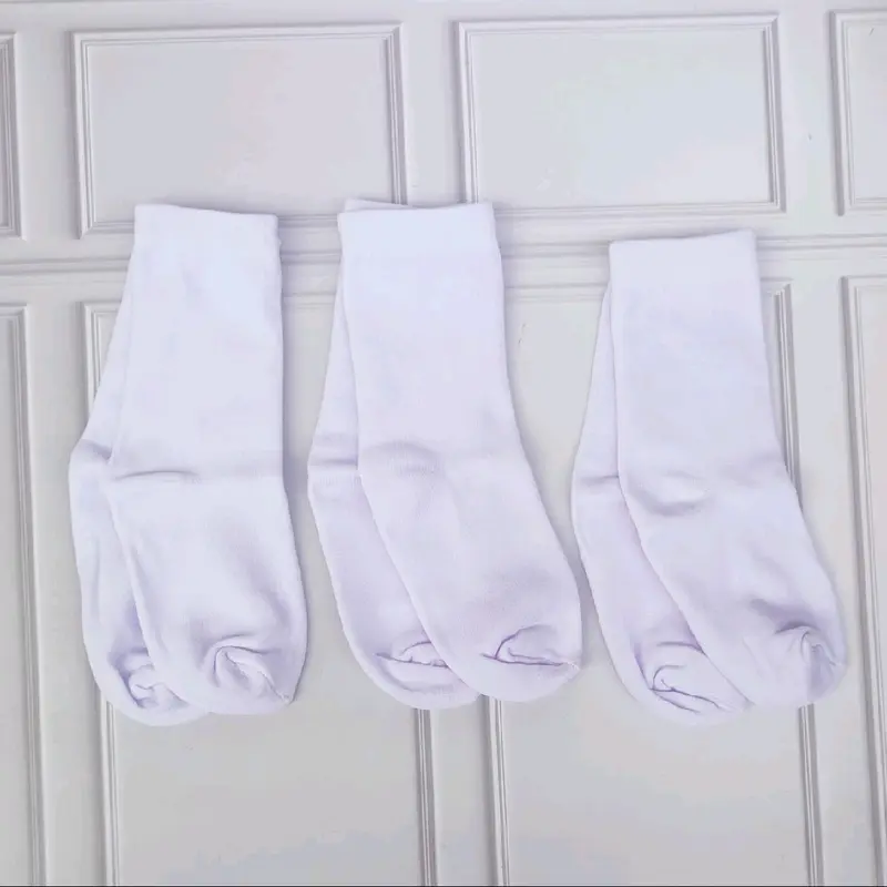6 Pasang Kaos Kaki Anak TK Paud Putih Polos Fashion Sekolah 3-6 Tahun 3