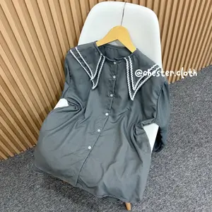 Pinka Blouse Sailor Bahan Katun Crinkle Wash (Bukan Rayon Crinkle Airflow) LD 110 Atasan Wanita Kerah Renda