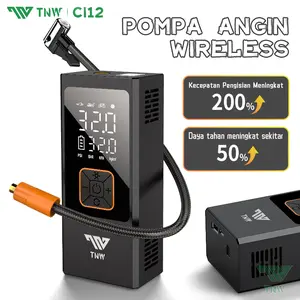TNW CI12 Pompa Ban Motor Dan Mobil Electric Air Pump Car Air Pump Tire Inflator Portable Mini Pompa Angin Elektrik 10000mAh