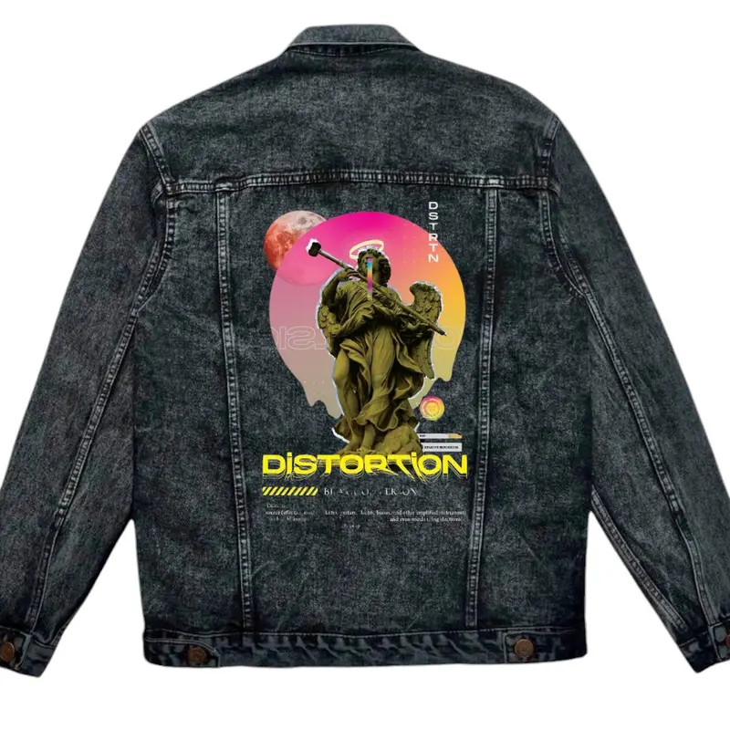 Jaket Jeans Premium Denim Unisex Sandwash Bomber Parasut Cowok Hitam Panjang Wanita Pria Distro 6