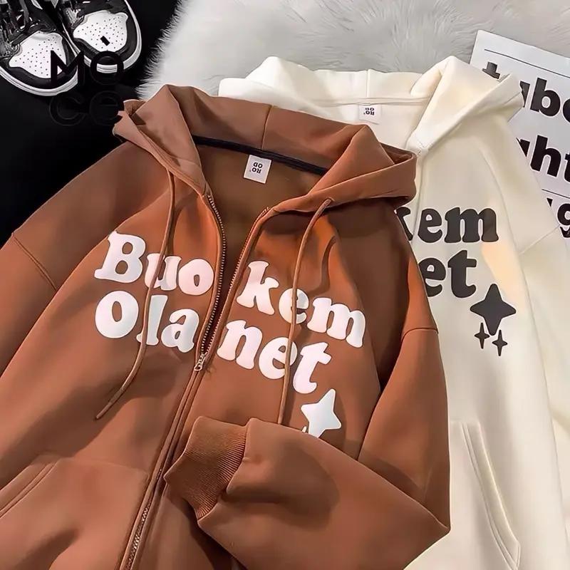 Zipper BUO KEM Y2K korean style harajuku  ullzang jaket hoodie sweater baseball ootd trend fashion viral terbaru anak muda jaman sekarang bigsize oversize pria wanita cewek cowok outfit santai remaja dewasa fleece tebal murah best seler jumbo modern S-6XL 1