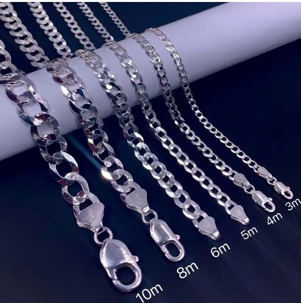 (STARSILVER ONLINE SHOP.)Silver Genuine 92.5% Italy Silver MENS BRACELET cadena