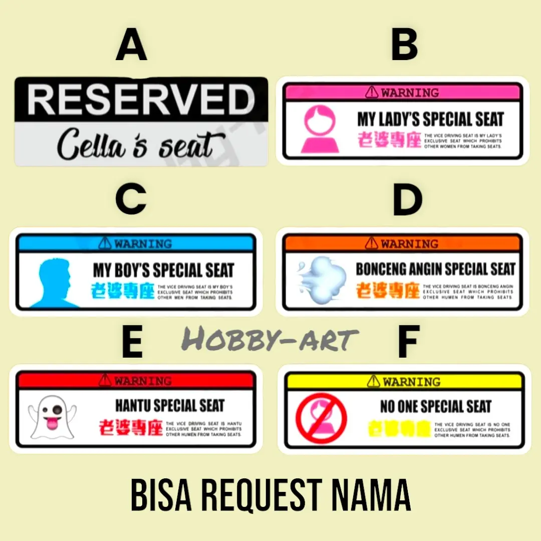 Sticker Timbul Special Seat Custom Paper Foto