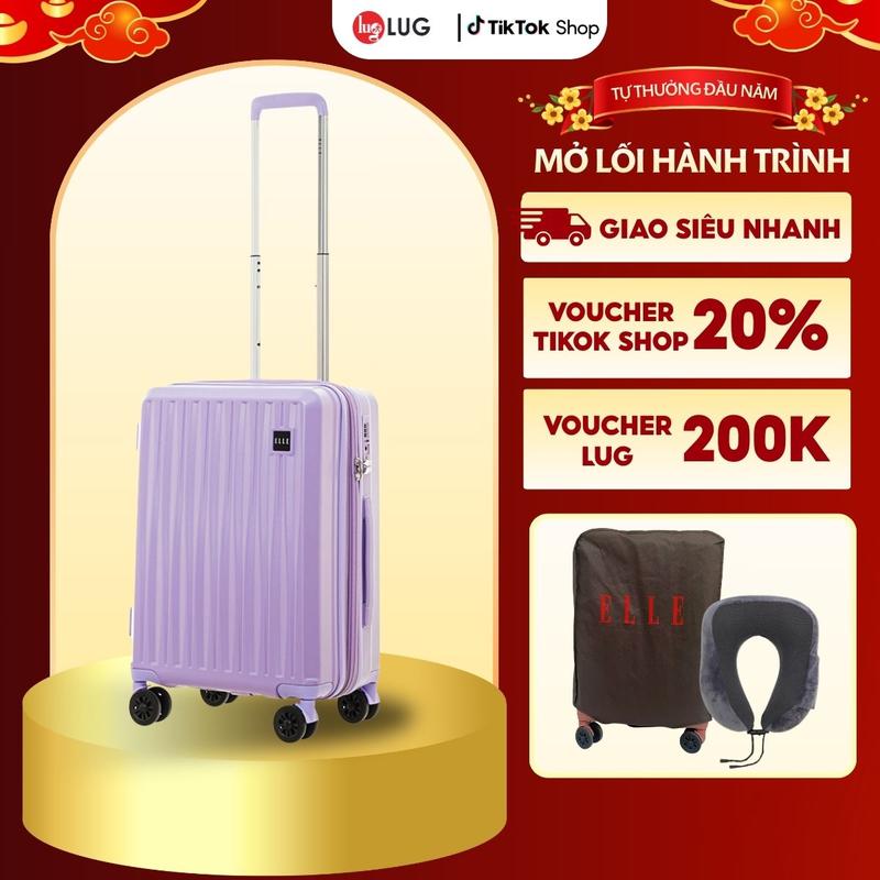   SẮP HẾT MÀU ĐẸP  Vali Kéo Du Lịch Elle EL31267 Size 20 Xách Tay Nhựa PC phủ bóng 10% ABS Chịu Va Đập Tốt Khóa TSA An Ninh Quốc Tế vali 4 bánh xoay 360 chống trộm 
