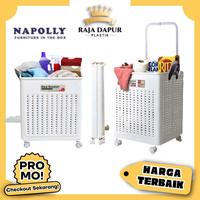 Gambar NAPOLLY Laundry Basket Keranjang Lipat Trolley Belanja Troli Dengan Roda + Handle Serbaguna - RDP - Bee Basket 3IN1 dari Raja Dapur Plastik Kota Surabaya 1 Tokopedia