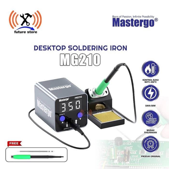 Gambar MASTERGO MG210 DESKTOP SOLDERING IRON ORIGINAL – SOLDER STASIUN DIGITAL 50W LED DISPLAY PROFESSIONAL UNTUK TEKNISI HP dari future store Kota Tangerang Tokopedia