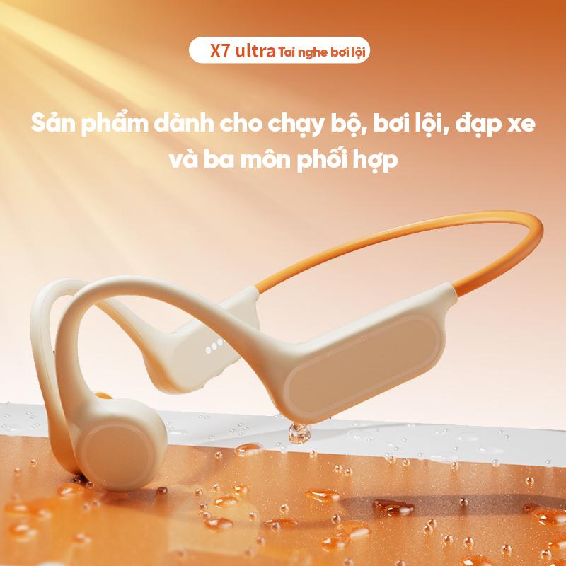  GUANRUIDA Tai nghe bơi lội X7 Ultra chống thấm IPX8 tích hợp thẻ nhớ 32G micrô dẫn truyền xương âm bass rõ ràng thiết kế nhẹ thoải mái lý tưởng cho thể thao màu Đen 