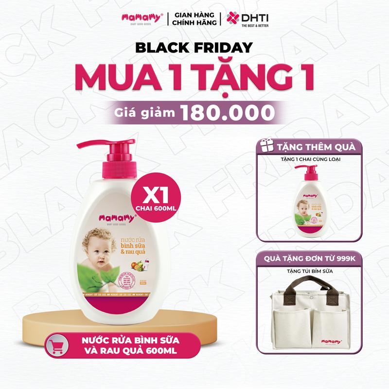   BF  KOC  MUA 1 TẶNG 1  MUA 1 chai nước rửa bình sữa Mamamy chính hãng an toàn cho bé từ sơ sinh rửa được rau củ quả thành phần thiên nhiên 600ml TẶNG 1 chai cùng loại 