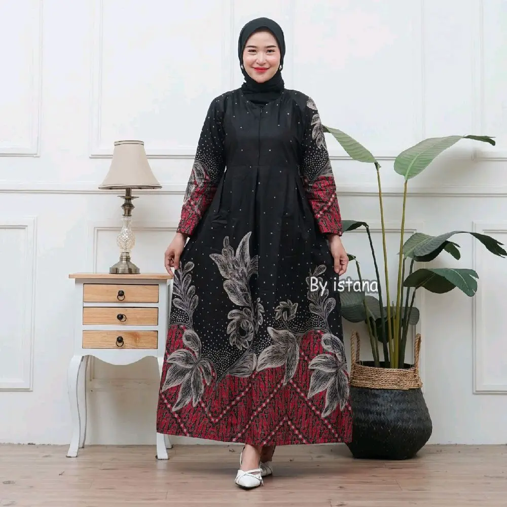 Gamis Payung Anggrek Hitam