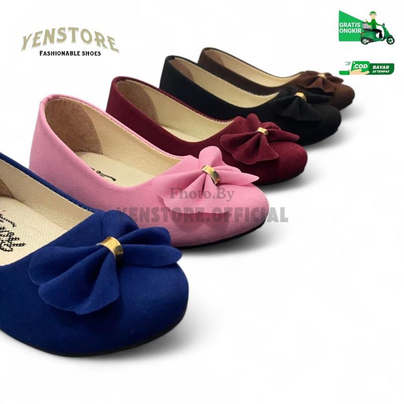 Sepatu Anak Kaki Perempuan model Fashion Flatshoes Pita Usia 1-8 Tahun Anak Anak Terbaru 0