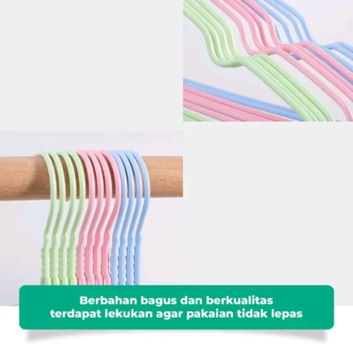 (ISI 1 pcs) Gantungan Baju Tebal Anti Karat Murah Gratis ongkir Hanger Kawat Pakaian 7