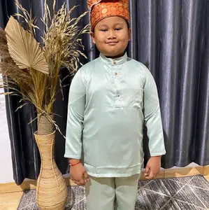 Setelan baju teluk belanga Melayu anak laki laki// Polos