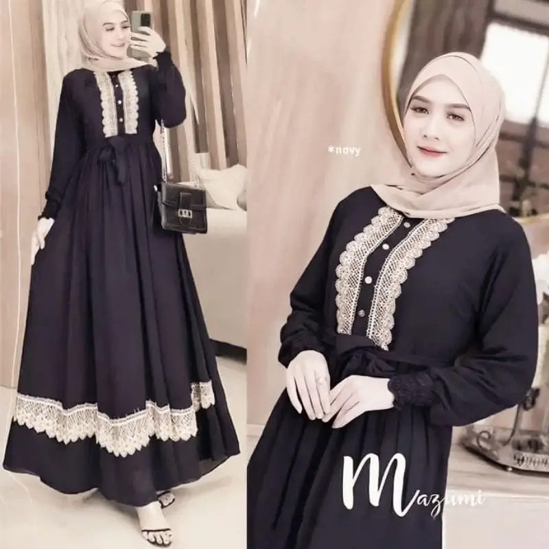 GAMIS RENDA MAZUMY MEWAH | DRESS WANITA MAZUMY MAXY PREMIUM JUMBO BUSUI TERBARU Muslim Dewasa Maxi Crinkle Airflow Remaja 3