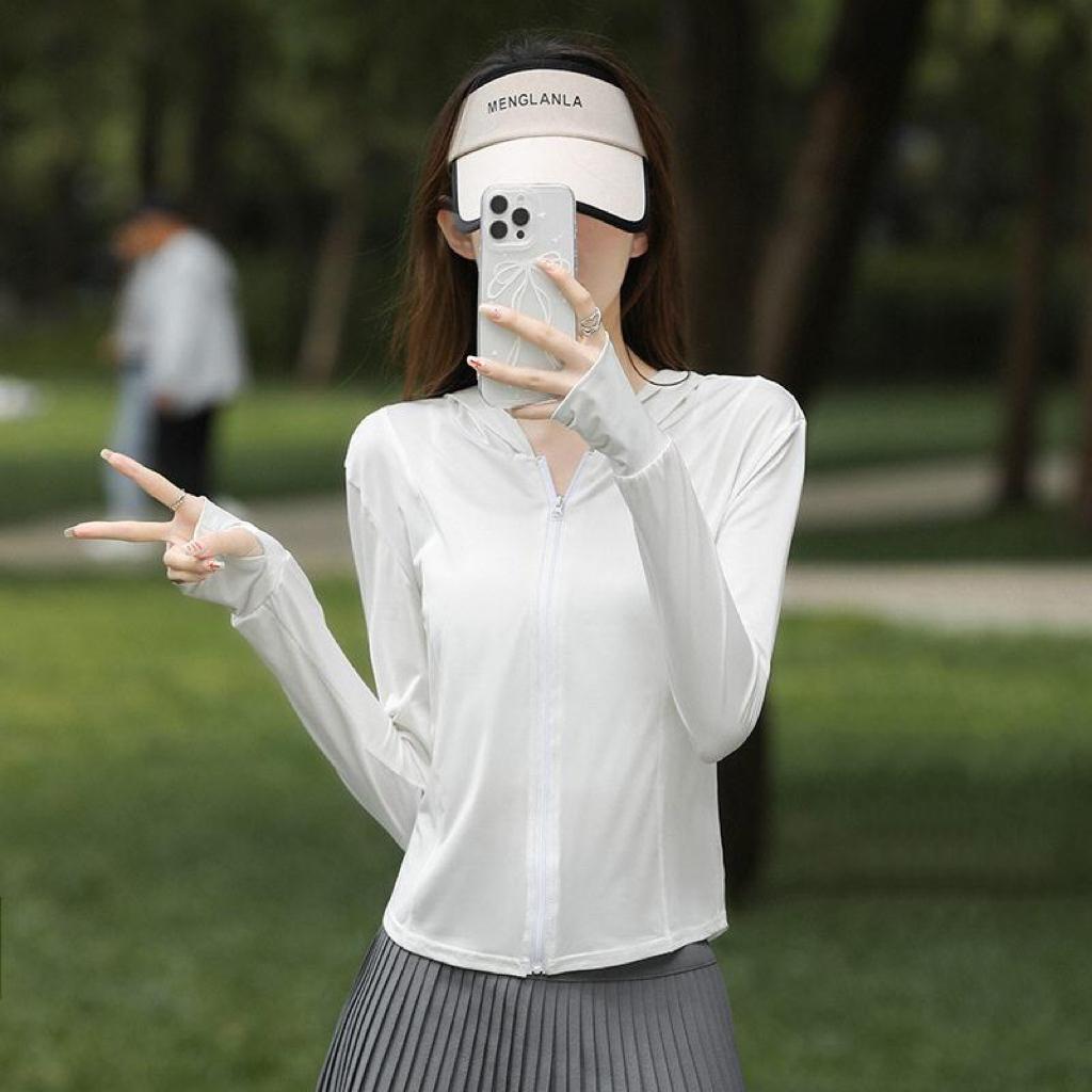 Jaket Anti-UV Ice Silk Ramping, Tipis Adem, Anti UV, Napas Udara untuk Luar Ruangan Musim Panas