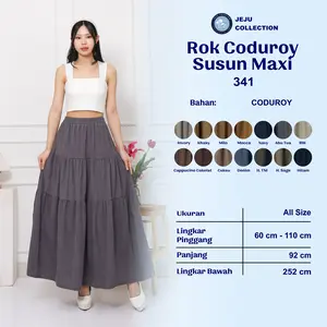ROK SUSUN BAHAN CODUROY TIERED A_LINE ROK KOREAN STYLE  - 341