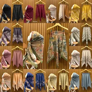 HIJAB SEGI EMPAT MOTIF TERBARU/SEGI EMPAT MOTIF/SEGI EMPAT VOAL MOTIF paket jilbab