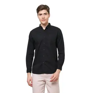 TREN'CO kemeja lengan panjang pria shirt premium pria original slimfit Hitam