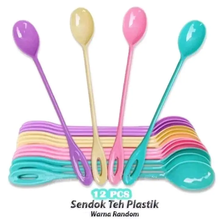 sendok es teh plastik warna isi 12 pcs Kitchenware