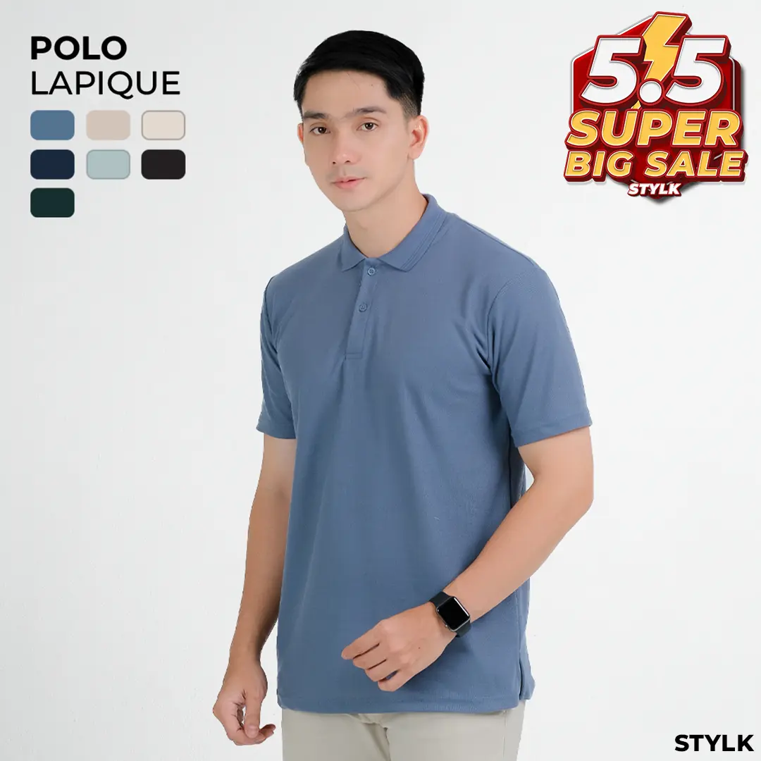 Kaos Polo Shirt Pria Denim Lengan Pendek Slim Fit Anti Kusut Nyaman dan Lembut - Stylelaki LAPIQUE