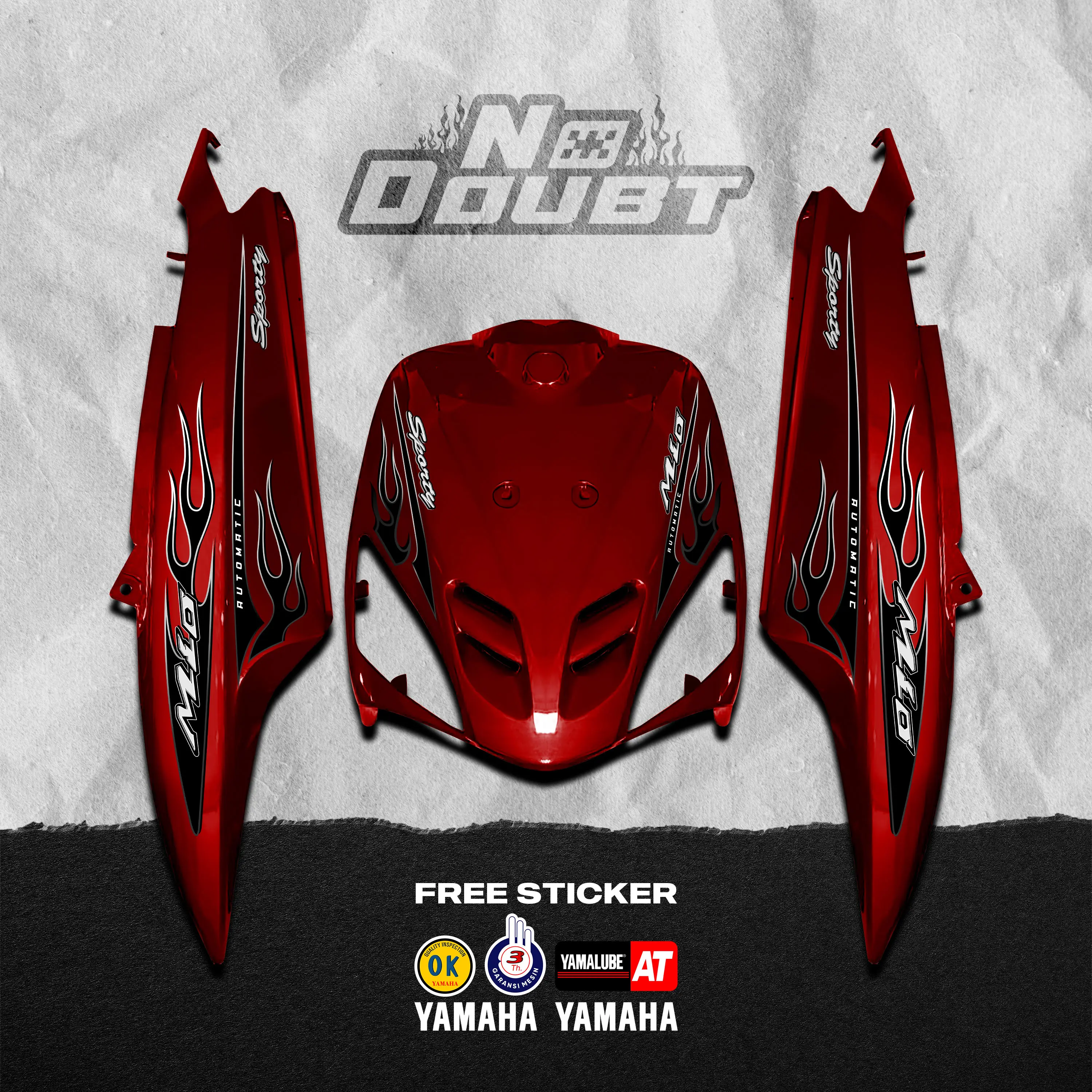 STRIPING MIO SPORTY CUSTOM FLAME - MAROON BODY
