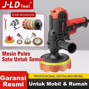 JLD Mesin Poles 8-In-1 Polishing + Waxing + Grinding + Coating + Drilling + Buffing + Compounding + Sandging  Alat Poles Jld Polisher Variabel Speed Multifungsi Lengkap Variabel Speed mini  sander  mesin  poles Body Kabel Kawat Kayu Mobil Motor Tembaga