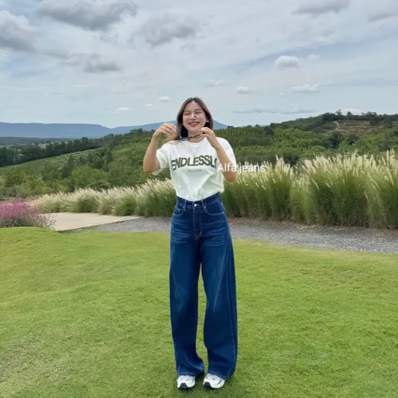 UNISEX Celana Jeans Baggy Loose Pants Oversize Korean Style Straight Gombrong Skena Kalcer Celana Denim Cowo Cewe 2