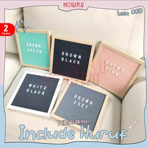 HOW.R.U | 25x25cm Letter Board Persegi Dapat Set Huruf Papan Nama Bayi Viral
