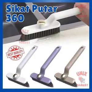 Sikat Pembersih Putar 3in1 Toilet Dapur Kamar Mandi 360 Derajat Bahan Tahan Lama Fungsi Multifungsi Bulu Tebal PP ABS
