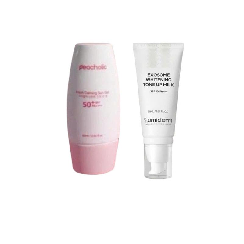  S28_ Combo 1 Kem Chống Nắng Peacholic  M37    MẫU Cũ  + 1 Kem Ngày Tone-Up Lumiderm Hộp Màu Trắng MớI Skincare Nữ  M22   Làm Đẹp Da 
