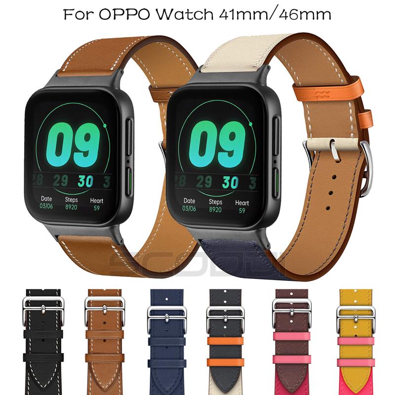  Dây da chính hãng cho OPPO Watch 41mm 46mm dây da cho Oppo Watch 3 3Pro oppo watch 2 42mm 