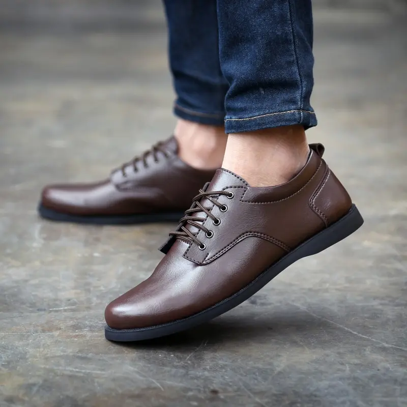 PRS - Sepatu Formal Pria Casual Kantoran Nikahan Kulit Syntetis Original Sepatu Pantofel Pria Resmi Formal hitam Coklat Gaya Trendy Kasual Kantoran Kuliah Wisuda Pesta Nikah Kondangan Gereja Kerja Pns Guru Kekinian Terlaris Terbaru Murah Shoes Black Black 3