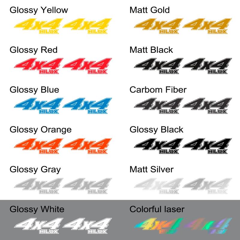 Product Introduction of 2Pcs/Set Car Stickers Pickup Rear Tailgate Side Decal For Toyota Hilux Vigo Revo Off Road 4x4 Graphic Vinyl Letter Cover Auto Accessories 11