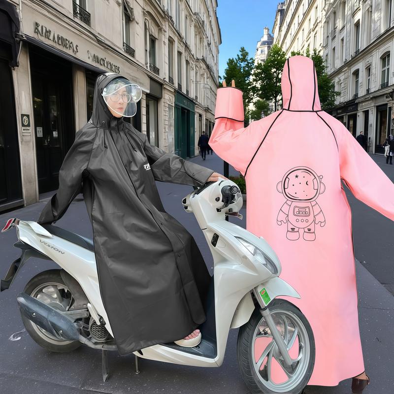 DHF Áo mưa xe máy bộ người lớn trùm toàn thân cao cấp kiểu măng tô thời trang có khóa kéo gấp gọn tiện lợi cho cả nam và nữ chất liệu EVA chống nước XL 2XL 3XL