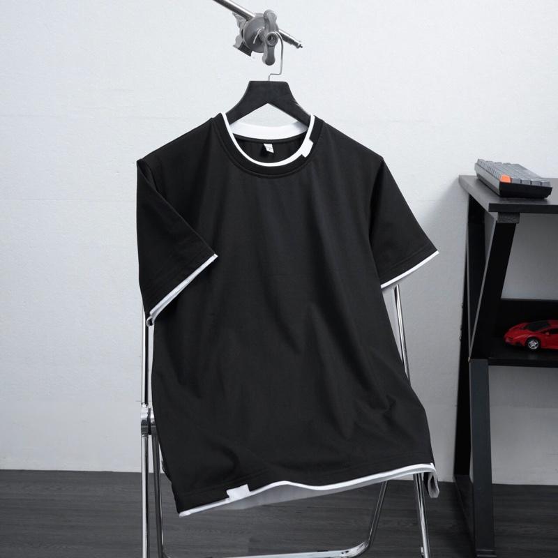 Áo thun cotton nam tay ngắn phối màu AN9402 5