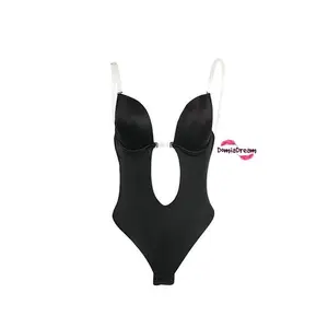 Bodysuit Wanita Lowback Bahan Katun Nyaman