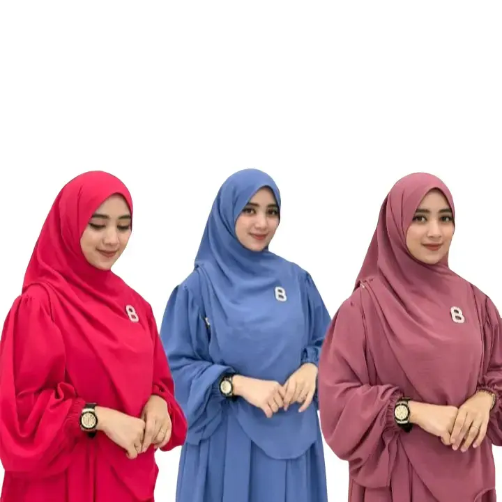 Abaya Luna Set Hijab Kerudung Segitiga Pasmina Lengan Balon Rekomendasi Seragam Majlis Gamis Muslim Dewasa Crinkle Airflow Dress Hitam Gamis Syari Simple Remaja Arab Basic Lebaran Maxi Renda