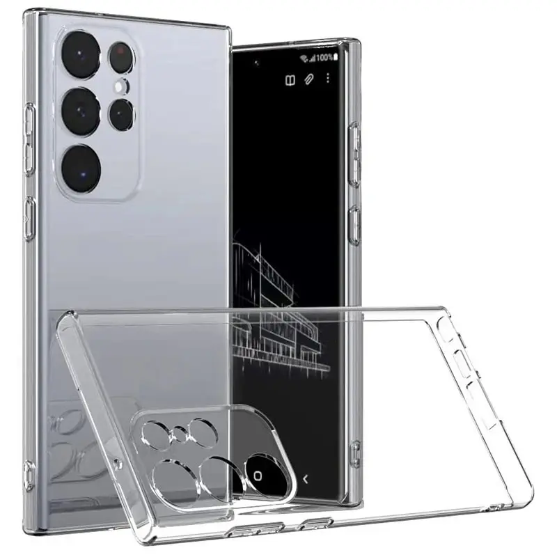 Sarung Telefon Lembut Silikon Jelas, Serasi dengan S22, S21, S23 Ultra, S20 Fe, Galaxy Note 20 Ultra