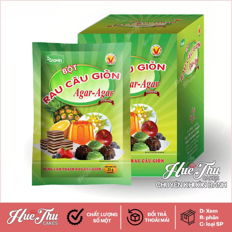 [Hộp 10 gói] Bột rau câu giòn Rovin (agar)