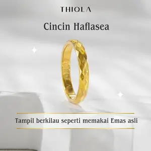 THIQLA - Cincin Tipis HAFLASEA - Cincin Kecil Elegan Mirip Cincin Emas Asli - Bisa Cincin Lamaran Wanita Nikah Kawin - Cincin Fuji Mirip cincin titanium ori