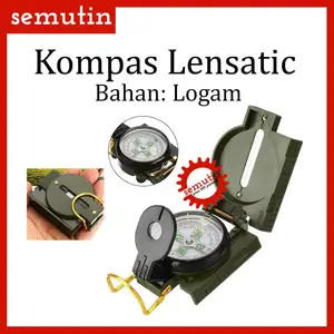 Bidik Kompas Lensa Lensatic Besi E019X SM / Compass Army Logam Petunjuk Arah Mata Angin