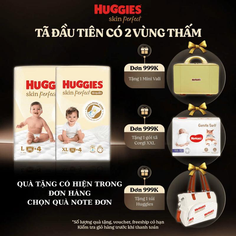 (COMBO 2) Bỉm quần Huggies SkinPerfect Mega Jumbo 2 Vùng Thấm M 98+4/L88+4/XL72+4/XXL68+4