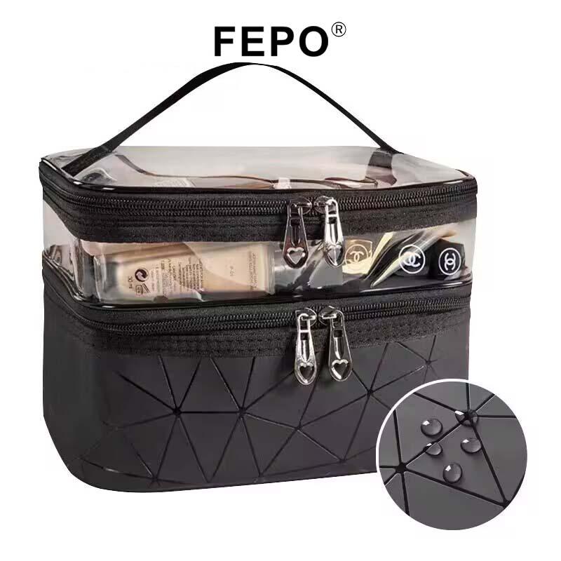 FEPO Túi Đựng Mỹ Phẩm Hai Lớp Trong Suốt Chống Thấm Nước