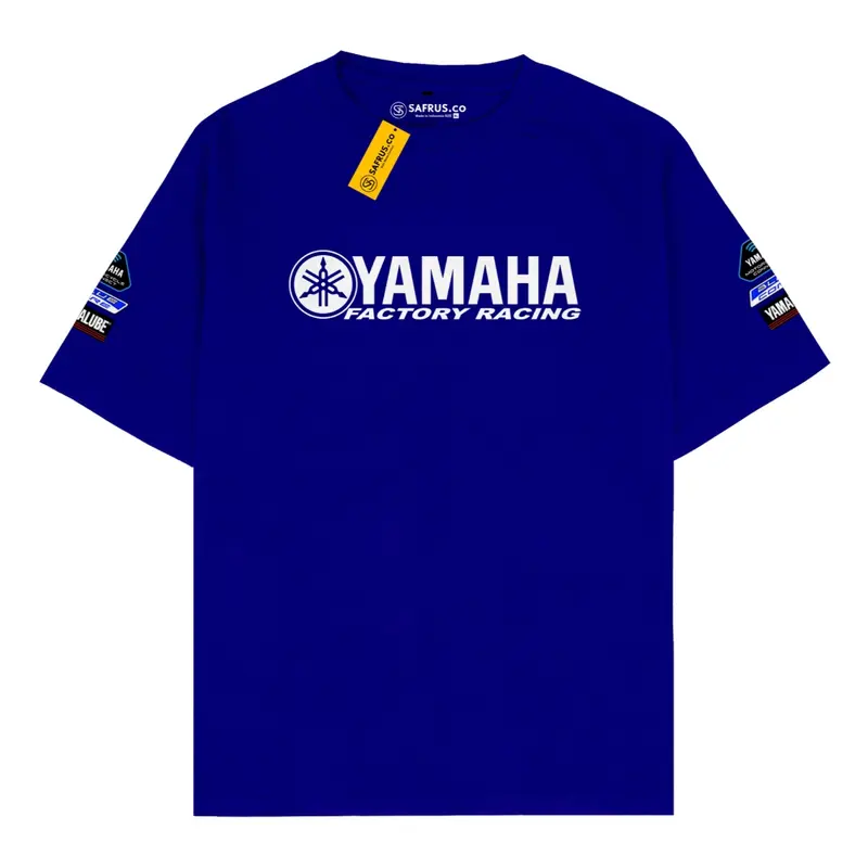 Safrus - Kaos Baju Distro Yamaha Revs Your Heart Factory Racing Connected Blue Core Yamalube Kaos Motor mr1Pakaian Unisex Pria Wanita Termurah Cotton Combed 24s Sablon Digital KSN1 Katun Nyaman 3